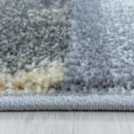 Kurzflor Teppich,  Kariert Design, Farbe Gelb, Teppich für Wohnzimmer, Rücken aus Jute, Größe: 80 x 150 cm - Afbeelding 4