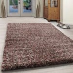 Hochflor Teppich,  Meliert Design, Farbe Rosa, Teppich für Wohnzimmer, Rücken aus Jute, Größe: 120 cm x 170 cm - Afbeelding 8
