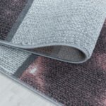 Kurzflor Teppich,  Kariert Design, Farbe Rosa, Teppich für Wohnzimmer, Rücken aus Jute, Größe: 80 x 250 cm - Afbeelding 3