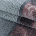 Kurzflor Teppich,  Kariert Design, Farbe Rosa, Teppich für Wohnzimmer, Rücken aus Jute, Größe: 80 x 250 cm - Afbeelding 4