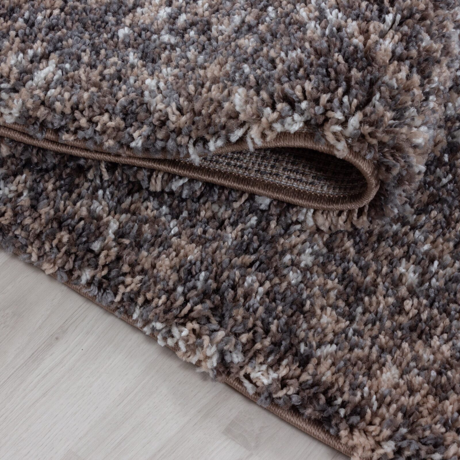 Enjoy Hoogpolig vloerkleed Gemêleerd – Taupe (4500)