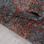 Hochflor Teppich,  Meliert Design, Farbe Terrakotta, Teppich für Wohnzimmer, Rücken aus Jute, Größe: 200 cm Rund - Afbeelding 3