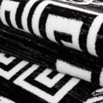 Kurzflor Teppich,  Mäander-Design, Farbe Schwarz, Teppich für Wohnzimmer, Rücken aus Jute, Größe: 160 cm x 230 cm - Afbeelding 6