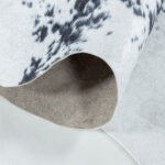 Waschbarer Teppich,  Rindsleder Imitat, Farbe Schwarz, Teppich für Wohnzimmer, Rücken aus Wildleder, Größe: 100 cm x 135 cm - Afbeelding 5