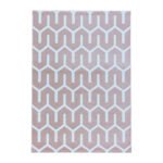 Kurzflor Teppich,  Geometrisch Design, Farbe Pink, Teppich für Wohnzimmer, Rücken aus Jute, Größe: 200 cm x 290 cm