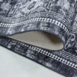 Waschbarer Teppich,  Orientalisch Design, Farbe Schwarz, Teppich für Wohnzimmer, Rücken aus Canvas, Größe: 160 cm x 230 cm - Afbeelding 5