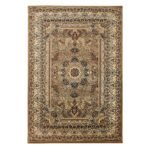 Orient Teppich,  Orientalisch Design, Farbe Beige, Teppich für Wohnzimmer, Rücken aus Jute, Größe: 160 cm x 230 cm