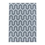 Kurzflor Teppich,  Geometrisch Design, Farbe Grau, Teppich für Wohnzimmer, Rücken aus Jute, Größe: 140 x 200 cm