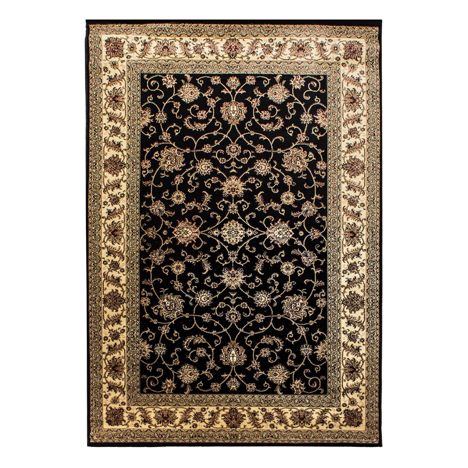 7872 Orient Teppich, Orientalisch Design, Farbe Schwarz, Teppich für Wohnzimmer, Rücken aus Jute, Größe: 80 x 150 cm - Afbeelding 1