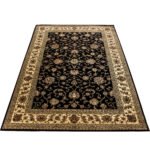 Orient Teppich,  Orientalisch Design, Farbe Schwarz, Teppich für Wohnzimmer, Rücken aus Jute, Größe: 80 x 150 cm - Afbeelding 3