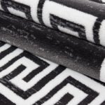 Kurzflor Teppich,  Mäander-Design, Farbe Grau, Teppich für Wohnzimmer, Rücken aus Jute, Größe: 200 cm x 290 cm - Afbeelding 6