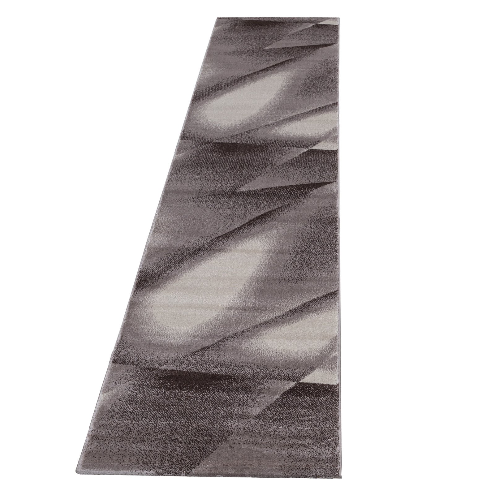 7949 Kurzflor Teppich, Abstrakt Design, Farbe Braun, Teppich für Wohnzimmer, Rücken aus Jute, Größe: 80 x 300 cm - Afbeelding 1