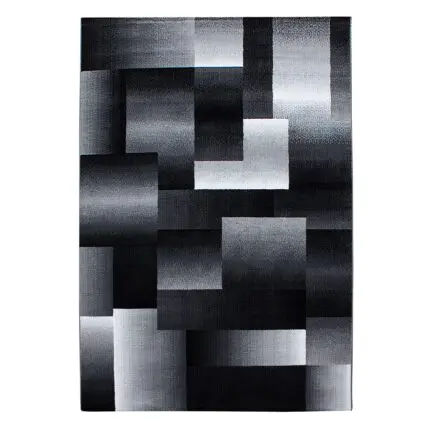 Miami Kortpolig vloerkleed Abstract geruit – Zwart (6560)