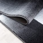 Kurzflor Teppich,  Abstrakt Kariert Design, Farbe Schwarz, Teppich für Wohnzimmer, Rücken aus Jute, Größe: 120 cm x 170 cm - Afbeelding 5