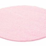 Hochflor Teppich,  Unicolor - Einfarbig, Farbe Pink, Teppich für Wohnzimmer, Rücken aus Jute, Größe: 160 cm Rund