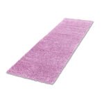 Hochflor Teppich,  Unicolor - Einfarbig, Farbe Pink, Teppich für Wohnzimmer, Rücken aus Jute, Größe: 80 x 250 cm