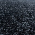 Hochflor Teppich,  Unicolor - Einfarbig, Farbe Anthrazit, Teppich für Wohnzimmer, Rücken aus Jute, Größe: 80 x 250 cm - Afbeelding 4