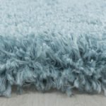 Hochflor Teppich,  Unicolor - Einfarbig, Farbe Blau, Teppich für Wohnzimmer, Rücken aus Jute, Größe: 80 cm Rund - Afbeelding 2