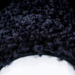 Hochflor Teppich,  Bordüre Design, Farbe Marineblau, Teppich für Wohnzimmer, Rücken aus Jute, Größe: 200 cm Rund - Afbeelding 2