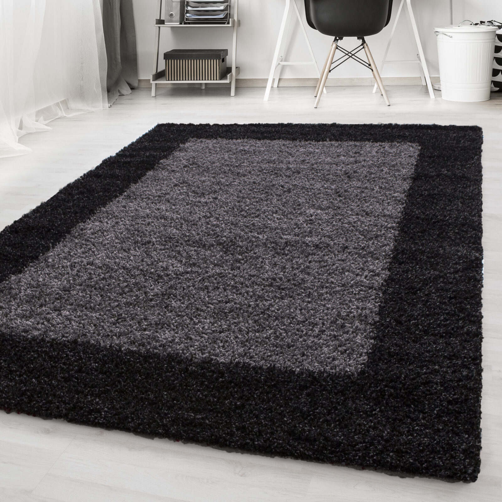 Life Hoogpolig vloerkleed Met rand – Antraciet (1503)