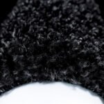 Hochflor Teppich,  Bordüre Design, Farbe Anthrazit, Teppich für Wohnzimmer, Rücken aus Jute, Größe: 160 cm Rund - Afbeelding 2