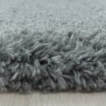 Hochflor Teppich,  Unicolor - Einfarbig, Farbe Hellgrau, Teppich für Wohnzimmer, Rücken aus Jute, Größe: 80 cm Rund - Afbeelding 2