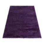 Hochflor Teppich,  Unicolor - Einfarbig, Farbe Violett, Teppich für Wohnzimmer, Rücken aus Jute, Größe: 280 x 370 cm - Afbeelding 3
