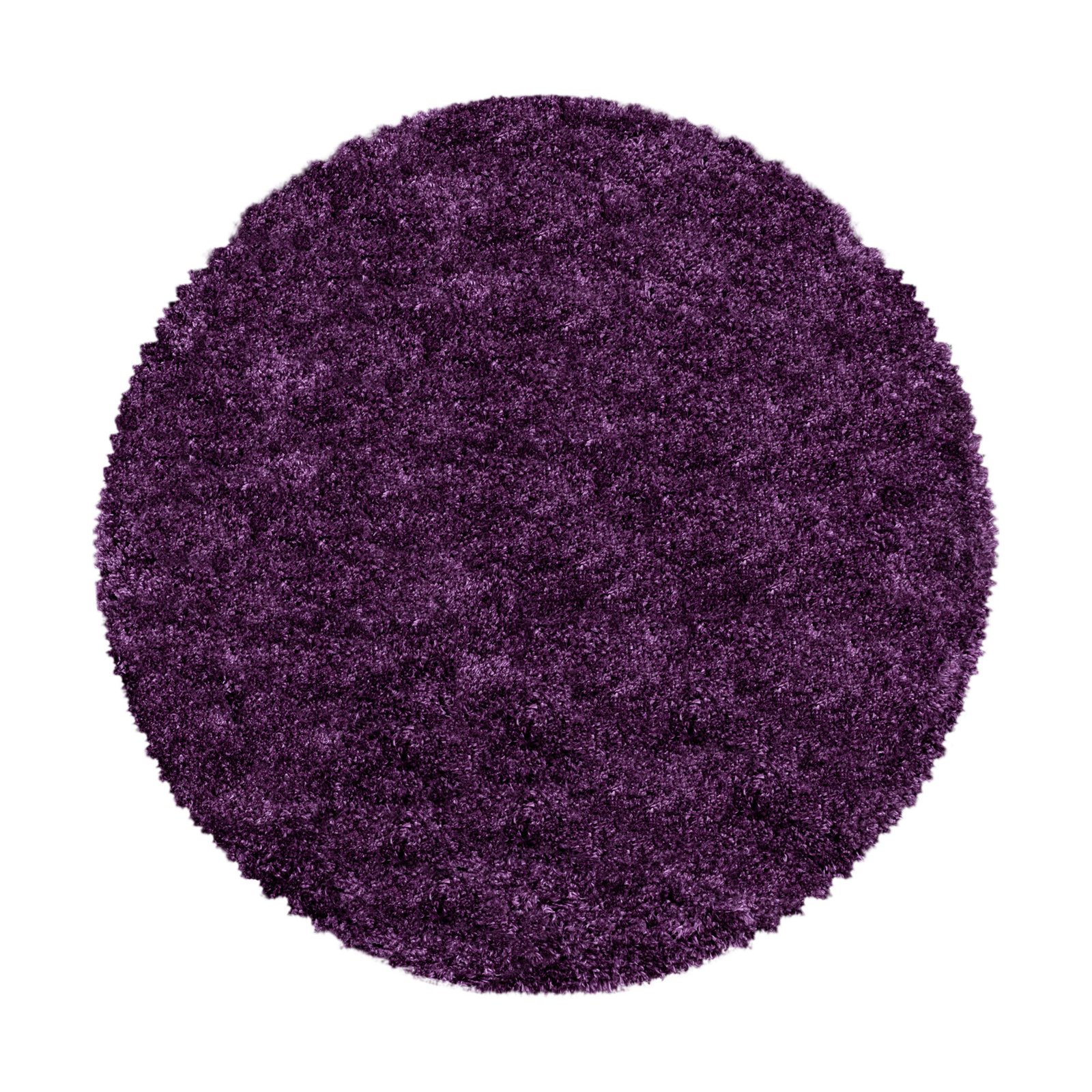 8186 Hochflor Teppich, Unicolor - Einfarbig, Farbe Violett, Teppich für Wohnzimmer, Rücken aus Jute, Größe: 200 cm Rund - Afbeelding 1