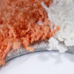 Hochflor Teppich,  Kariert Design, Farbe Terrakotta, Teppich für Wohnzimmer, Rücken aus Jute, Größe: 80 x 150 cm - Afbeelding 5