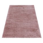 Hochflor Teppich,  Unicolor - Einfarbig, Farbe Rosa, Teppich für Wohnzimmer, Rücken aus Jute, Größe: 240 x 340 cm - Afbeelding 3