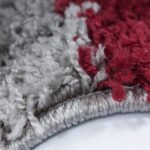 Hochflor Teppich,  Kariert Design, Farbe Rot, Teppich für Wohnzimmer, Rücken aus Jute, Größe: 200 cm x 290 cm - Afbeelding 5