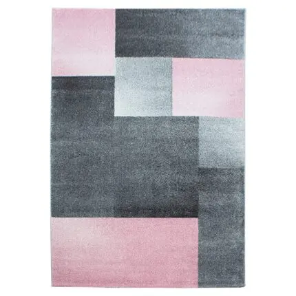 Lucca Kortpolig vloerkleed Ruit – Roze (1810)