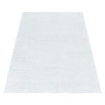 Hochflor Teppich,  Unicolor - Einfarbig, Farbe Weiß, Teppich für Wohnzimmer, Rücken aus Jute, Größe: 60 x 110 cm - Afbeelding 3