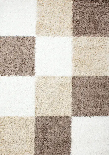 Life Hoogpolig vloerkleed Ruit – Mokka (1501)