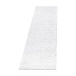 Hochflor Teppich,  Unicolor - Einfarbig, Farbe Weiß, Teppich für Wohnzimmer, Rücken aus Jute, Größe: 80 x 250 cm