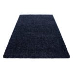Hochflor Teppich,  Unicolor - Einfarbig, Farbe Marineblau, Teppich für Wohnzimmer, Rücken aus Jute, Größe: 240 x 340 cm - Afbeelding 3