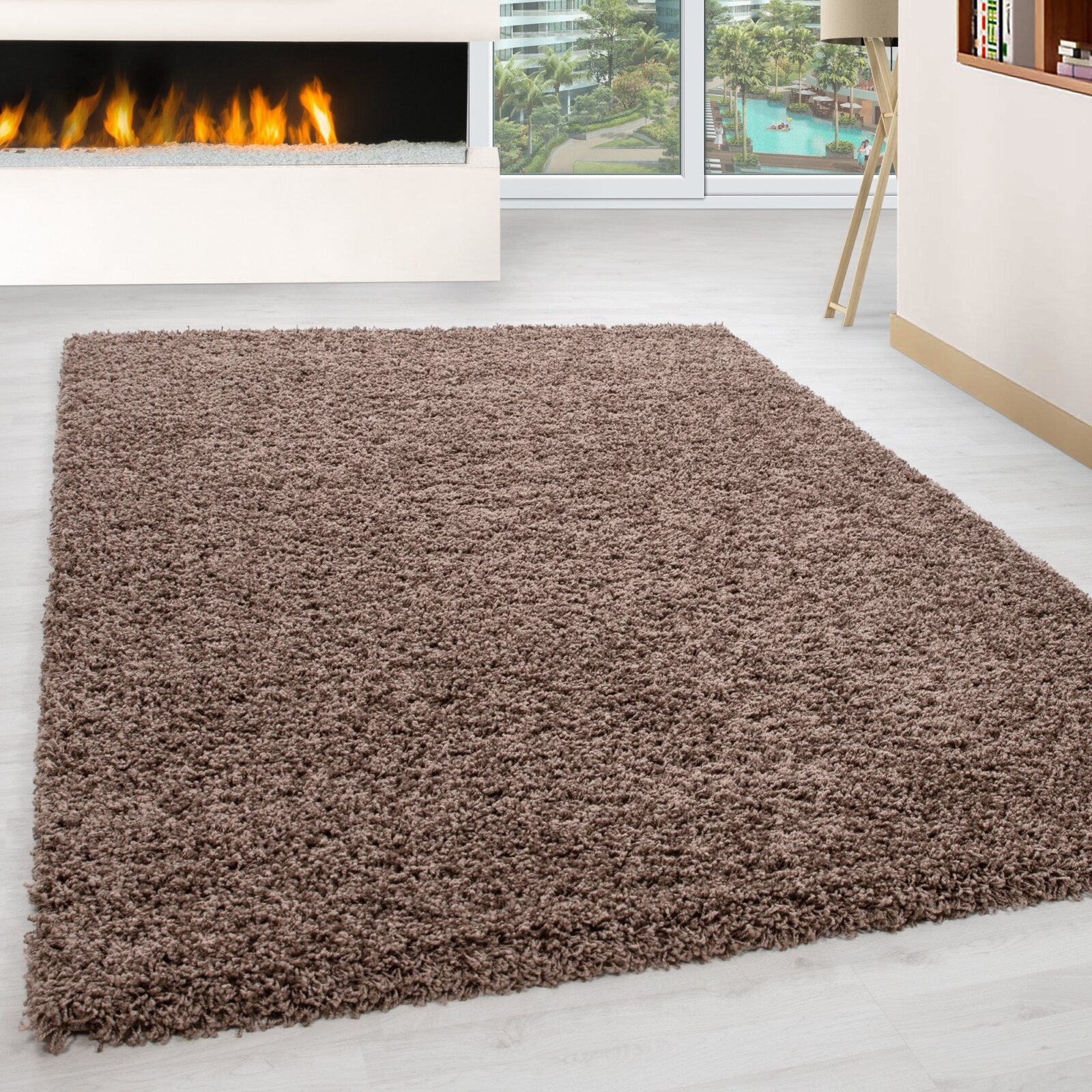 Life Hoogpolig vloerkleed Effen – Mokka (1500)