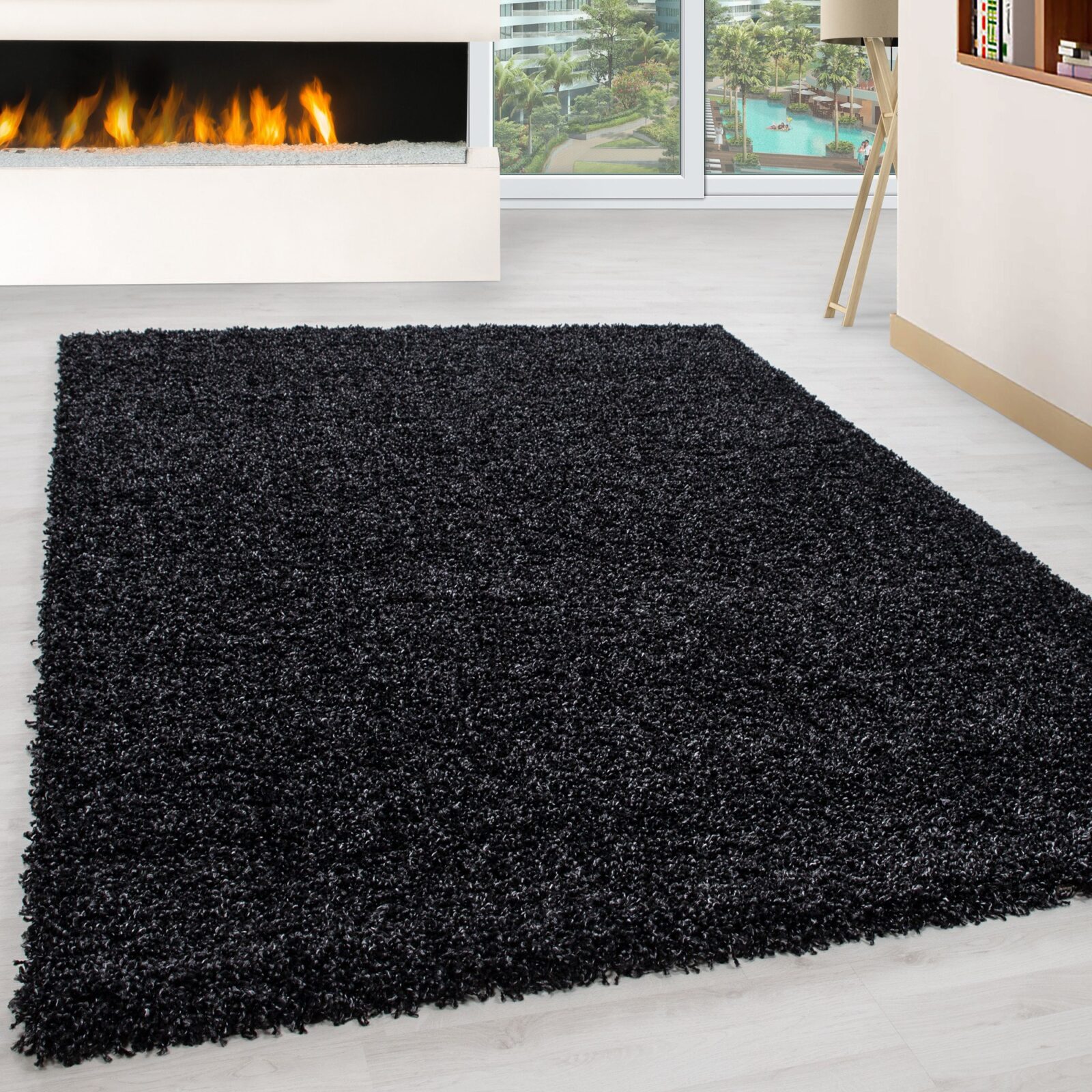 Life Hoogpolig vloerkleed Effen – Antraciet (1500)