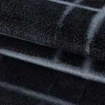 Kurzflor Teppich,  Gestreift Design, Farbe Schwarz, Teppich für Wohnzimmer, Rücken aus Jute, Größe: 120 cm x 170 cm - Afbeelding 12