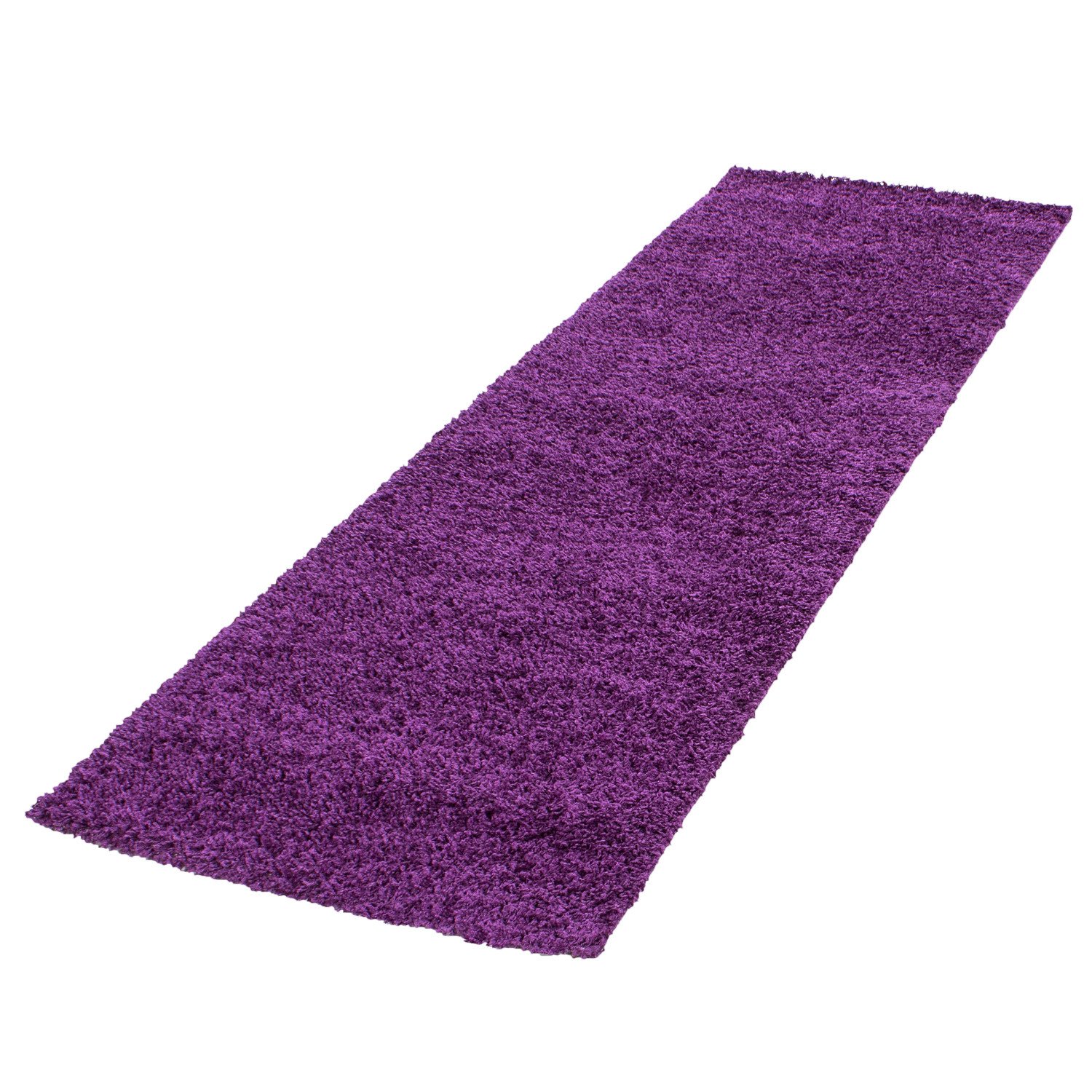 8485 Hochflor Teppich, Unicolor - Einfarbig, Farbe Violett, Teppich für Wohnzimmer, Rücken aus Jute, Größe: 80 x 250 cm - Afbeelding 1