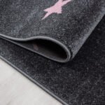 Kinder Teppich,  Sterne-Design, Farbe Pink, Teppich für Kinderzimmer, Rücken aus Jute, Größe: 200 cm x 290 cm - Afbeelding 5
