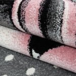 Kinder Teppich,  Einhorn-Design, Farbe Pink, Teppich für Kinderzimmer, Rücken aus Jute, Größe: 200 cm x 290 cm - Afbeelding 6