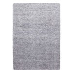 Hochflor Teppich,  Unicolor - Einfarbig, Farbe Hellgrau, Teppich für Wohnzimmer, Rücken aus Jute, Größe: 160 cm x 230 cm