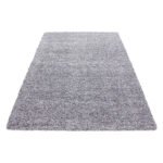 Hochflor Teppich,  Unicolor - Einfarbig, Farbe Hellgrau, Teppich für Wohnzimmer, Rücken aus Jute, Größe: 160 cm x 230 cm - Afbeelding 3