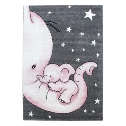 Kids Kindervloerkleed Olifant – Roze (560)