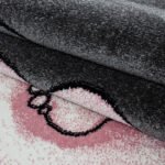 Kinder Teppich,  Elefant-Design, Farbe Pink, Teppich für Kinderzimmer, Rücken aus Jute, Größe: 160 cm Rund - Afbeelding 4