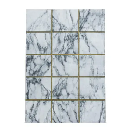 Naxos Kortpolig vloerkleed Marmerlook – Goud (3816)