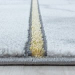 Kurzflor Teppich,  Marmor Design, Farbe Gold, Teppich für Wohnzimmer, Rücken aus Jute, Größe: 140 x 200 cm - Afbeelding 4