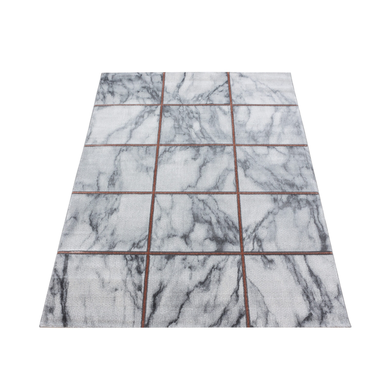 Naxos Kortpolig vloerkleed Marmerlook – Brons (3816)