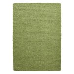 Hochflor Teppich,  Unicolor - Einfarbig, Farbe Grün, Teppich für Wohnzimmer, Rücken aus Jute, Größe: 300 cm x 400 cm